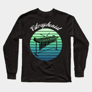 Vintage Vibraphonist Loves Vibraphone Mallet Percussion Play Long Sleeve T-Shirt